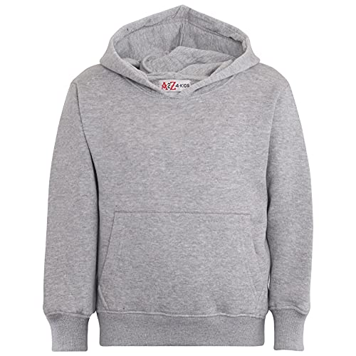A2Z 4 Dzieci Dziewczęta Chłopcy Unisex Gładki dres z kapturem i spodnie - T.S Plain 105 Grey 5-6.