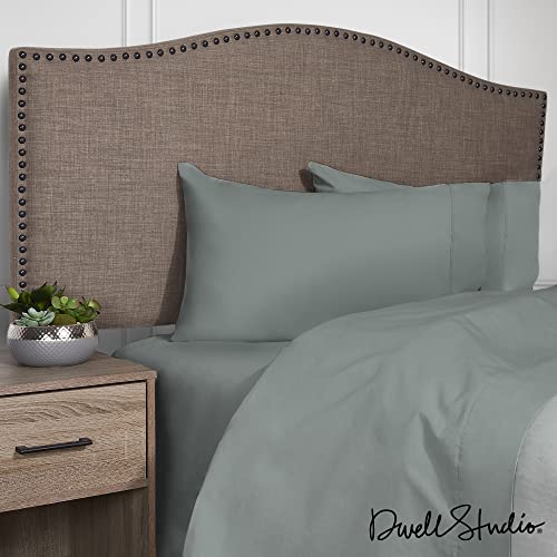 Dwell Studio 100% Cotton Percale Sheet Set - Deep Pocket, 4 Piece - 1 Flat, 1 Deep Pocket Fitted Sheet And 2 Pillowcases, Crisp Cool And Strong Bed Linen (Queen, Desert Sage) #TOP2