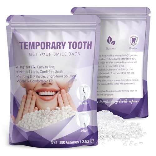 Tooth Repair Kit,Moldable Beads for Teeth Repair,DIY Tooth Filling Repair Kit Fixing The Missing and Broken Replacements, DIY Natural Filling Fake Teeth,Halloween Vampire Teeth Fangs (100ML)