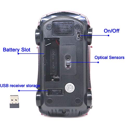 Image of Wireless Mouse Sports Car Mouse USB Computer Mice Optical 2.4GHz with Headlight 1600DPI for PC Laptop MAC (Gray)