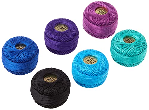 Colonial Needle Presencia America Perle Cotton Balls Sampler, Moon Glow, 6-Pack