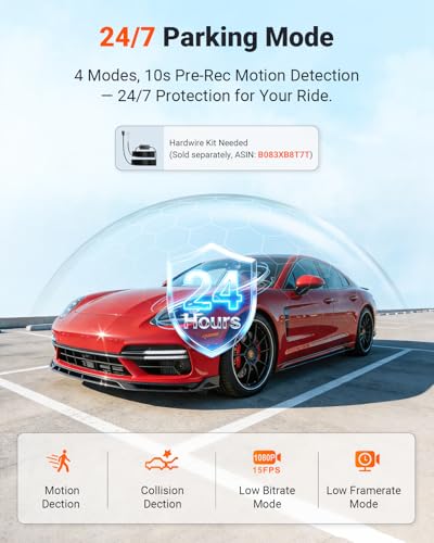 Vantrue New N4S 3 Channel Dash Cam, STARVIS 2 Night Vision, Front Rear Inside Dashcam for Cars, Front and Rear Dual Channel, PlatePix™ Tech, Parking Mode, Wi-Fi, GPS, 2" IPS, Support 1TB (RC18) - Image 6