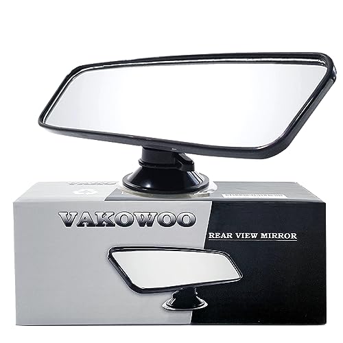 VAKOWOO Rear View Mirror for Driving Test Secondary Instructor Examiner Learner Mirror Adhesive Interior Suction Cup Car Mirror for Driving Lesson (200 X 62 mm)