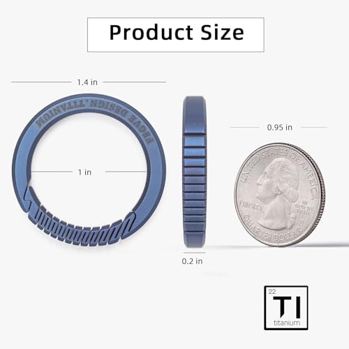 Image of FEGVE Integrated Titanium Round Carabiner Key Clip with 2 Key Rings