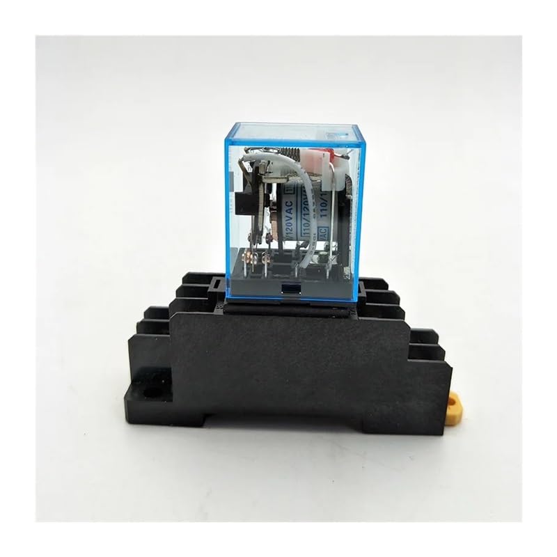 EHZIAOUJ 3個 AC 110V/120V 5A コイル 赤色 LED 35mm DINレール DPDT 8ピン パワーリレー