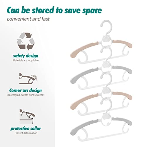 Domiella Adjustable Baby Clothes Hangers For Nursery,Plastic Children Closet Hangers Non-Slip Kids Hangers Space Saving Extendable Newborn Hangers (Pink+Gray 20-Pack) #TOP5