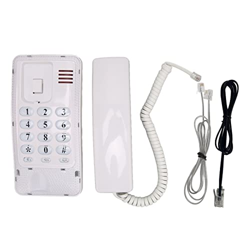 Teléfono alámbrico de pared retro con funciones básicas miniatura 6