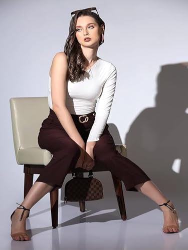Image of DHRUVI TRENDZ Trousers for Women | Women Relaxed Fit Trousers | Women's High-Waisted Pant | Women Trousers Pants | Korean Trousers for Women