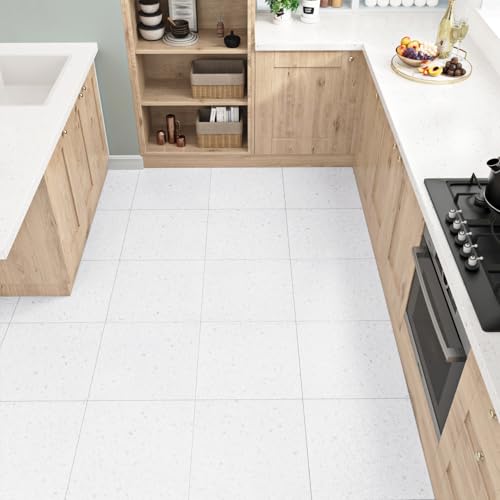 Carreaux de sol autocollants en vinyle gris Terrazzo WESTICK 30,5x30,5 cm