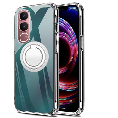 FortiCase Funda para Vivo Y31 con Soporte,Cover Protectora Antiimpacto Antideslizante,Anti-Choques Silicona Suave Carcasa Caso Case para Vivo Y31,Transparente -J