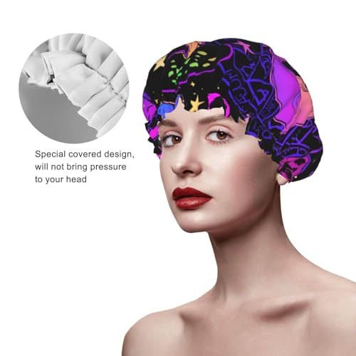 Bonnet de douche double couche imperméable anti humidité pour cheveux