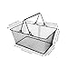 Amagogo Wire Mesh Shopping Basket Supermarket Carry Basket Sturdy Iron Portable Shopping Tote with Handle for Garden Grocery Kitchen, Black