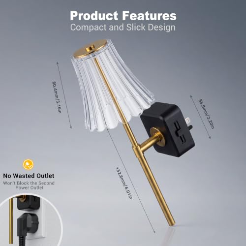Image of JandCase Night Lights Plug into Wall, Vintage Nightlight with Dusk to Dawn