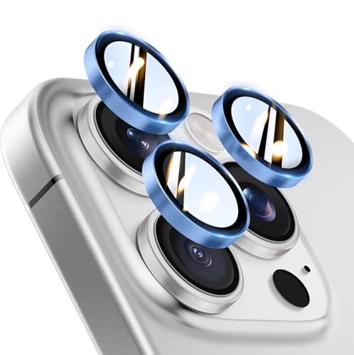 Image of Premium Camera Lens Protector Compatible For iPhone 14 Pro Max (Blue) Camera Lens Protector - 9H Tempered Glass, Military-Grade Anti-Scratch, Case-Friendly, Easy Install Frame