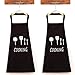 Mu Mianhua Lot de 2 tabliers de cuisine unisexes imperméables avec poches pour cuisine, restaurant, travail, barbecue, jardinage, loisirs créatifs Noir