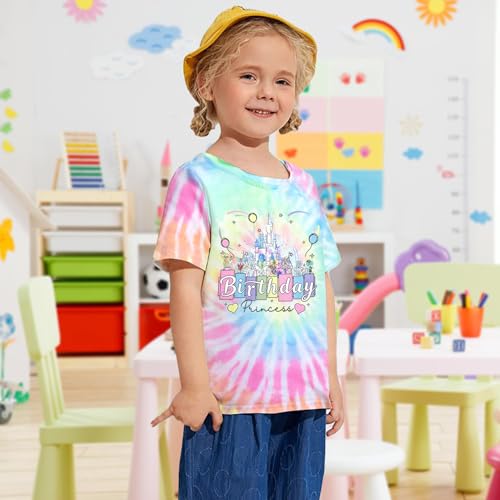 Image of Birthday Girl Shirt Kids Birthday Princess T-Shirt Toddler Girls Birthday Party Tee Cute Birthday Family Tee Tops