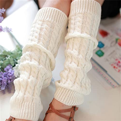 Image of Knitted Ribbed Stirrup Leg Warmers for Women, Girls, Ladies - Yoga and Dance