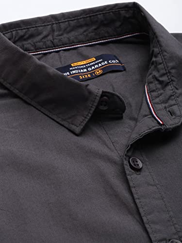 Image of The Indian Garage Co Men Slim Fit Solid Full Sleeves Cutaway Collar Casual Shirt