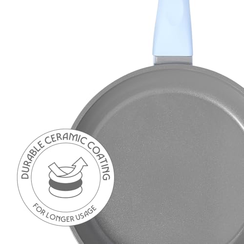Image of Borosil Vajra Series Fry Pan 24 cm (1.5 L Capacity) | Diecast with Ceramic Coating Frying Pan with Handle | Gas Stove and Induction Friendly | PFOA /PFAS Free | Dishwasher Safe | 1 Year Warranty