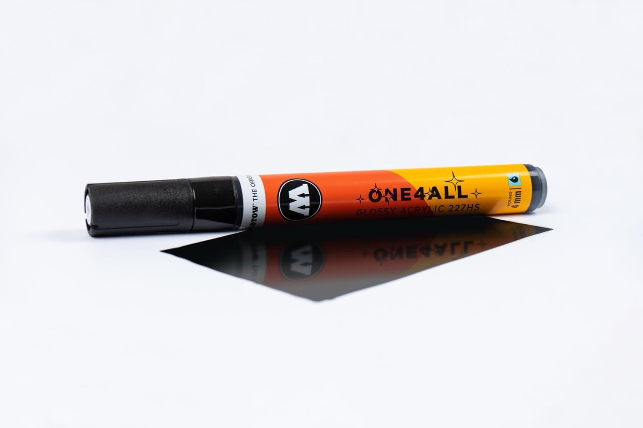 MOLOTOW ONE4ALL 227HS - Pennarello a vernice ricaricabile, 4 mm, #252, nero lucido
