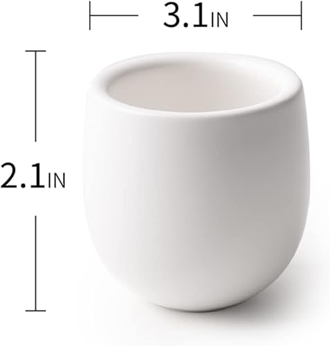 Miniatura 2 de MU MO Juego de 2 tazas de café expreso de cáscara de huevo de 7 onzas para bebidas de café, taza de latte, café moca y taza de té, tazas de café de