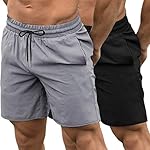 COOFANDY Men's 2 Pack Gym Workout Shorts 7 Inch Quick Dry Athletic Shorts Lightweight Running Shorts with Pockets