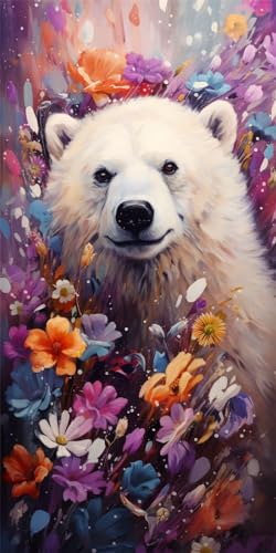 Broderie diamant kit complet 5d fleur d'ours peinture strass cristal haut de gamme 80x160cm