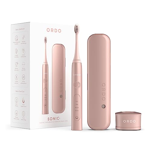 ORDO Sonic+ Electric Toothbrush with Travel Case, 4 Brushing Modes, Rose Gold