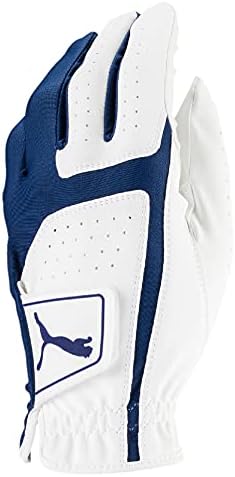 PUMA Golf Men's Flexlite Golf Glove (Bright White-Monaco Blue, Med/Large, Left Hand)