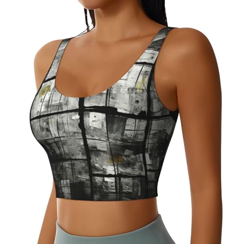 Haut athlétique polyvalent femme débardeur imprimé mosaïque noir ombré
