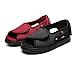 B/H Scarpetta per Edema diabetico Larga,Scarpe diabetiche Regolabili allargabili estive,Pollice Piedi valgo Piedi gonfi Scarpe-Vino Rosso_37