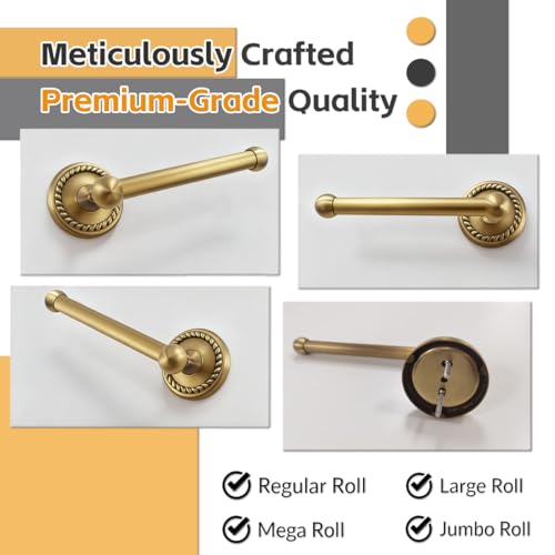 Antique Brass Toilet Paper Holder, Gold Bath Tissue Roll Holder Wall Mount by HERMARM - Used condition - Image 8