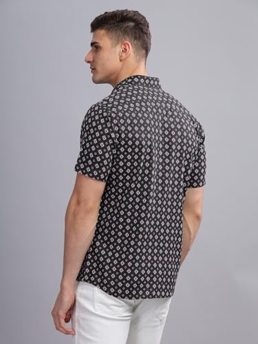 Image of MODERN ELEGANCE Men Slim Fit Navy Small Liberty Floral Printed Casual Shirt