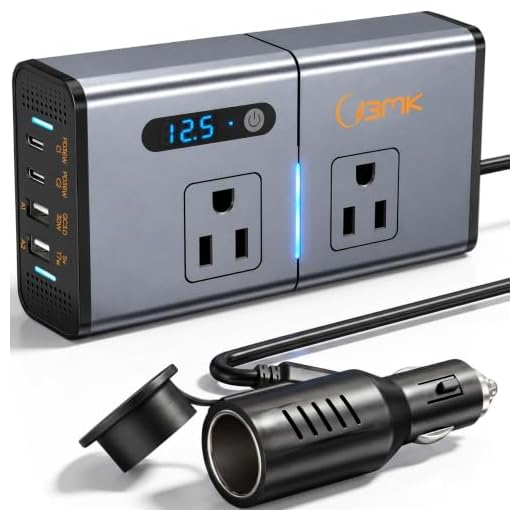BMK 200W Car Power Inverter Newly Car Plug Adapter Outlet Charger DC 12V to 110V Car Inverter with 1.2A&2.4A USB, 1 QC3.0 USB and 1 Type C Ports