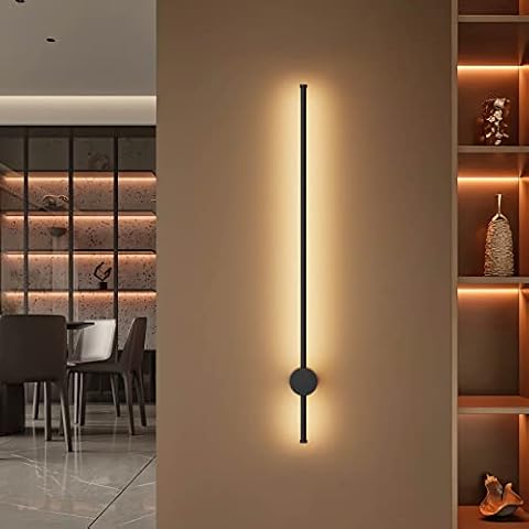 Klighten Kinkiet LED do wnętrz, nowoczesny kinkiet 97 cm/28 W, IP65, ciepła biel 3000 K, czarny