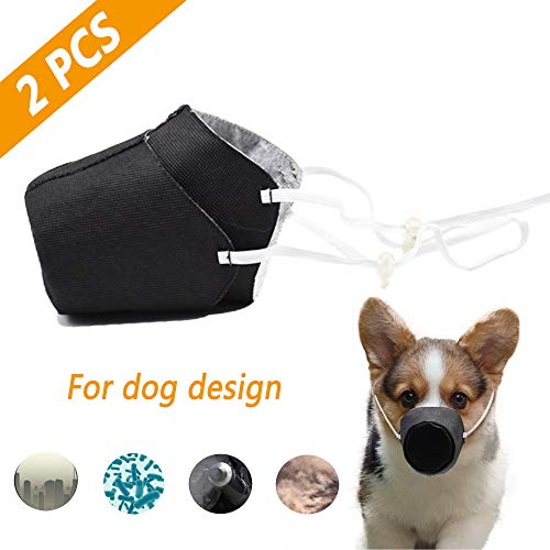 Maphyton Dog Mouth Mask Filter Air Pollutants Anti Fog/Dust/Secondhand Smoke, Pet Respirator Mask
