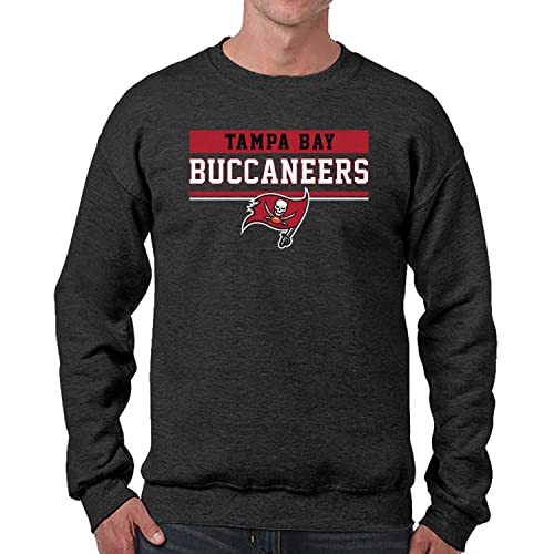 Team Fan Apparel NFL Adult Long Sleeve Team Block Charcoal Crewneck Sweatshirt - Stay Warm & Represent Your Team With Style