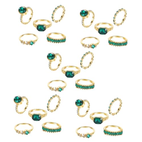 Bijou Strass de Doigt et Bague Cube en Alliage Métal