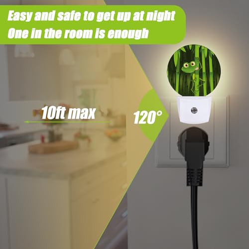 Image of Cute Frog Night Light,Green Forest Night Lights Plug into Wall for Kitchens Toilets Bedroom Decorative Half Round Nightlight Led Lamp 0.5W Sleep Friendly
