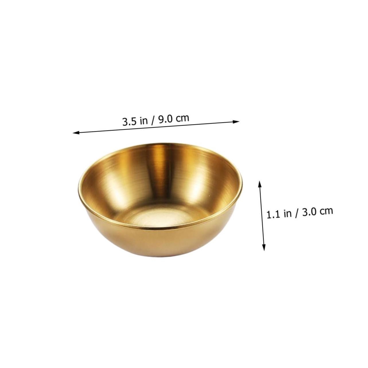 Unomor 4pcs Golden Sauce Dish Sauce Plate Bowl Dishes Condiment Sushi Plate Saucer Soy Sauce Dish Small Sauce Cups Sushi Dipping Bowl Appetizer Plates Food Dipping Bowls Stainless Steel