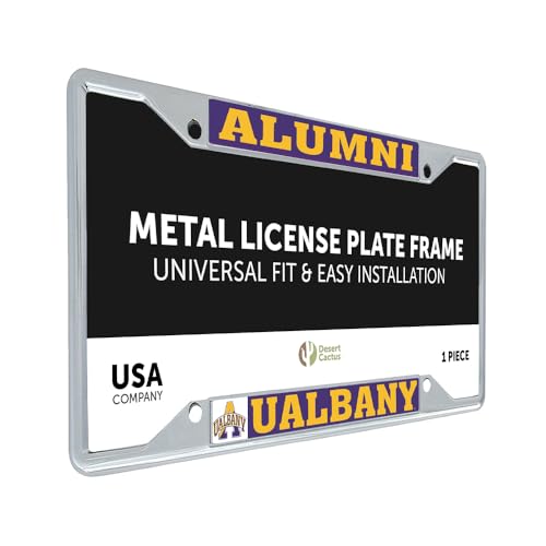 Desert Cactus University at Albany UALBANY Great Danes SUNY Car Accessories Metal License Plate Frame and Tag Holder for Front or Rear of Car (Alumni)