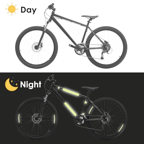 84 Stück Selbstklebend Leuchtaufkleber, Fahrrad Felgen Aufkleber Reflektoren Sticker Reflektierende Aufkleber, Reflektoren Fahrrad Sticker mit Verschiedenen Formen für Fahrrads Motorräder Kinderwagen