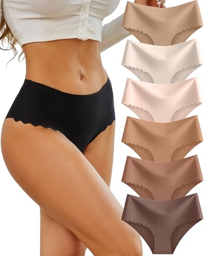 Sth Big Mutande Donna Senza Cuciture Vita Alta Slip Microfibra Intimo Sexy Multipla Culotte Underwear Invisibili Mutandine Donna Briefs Pacco da 6