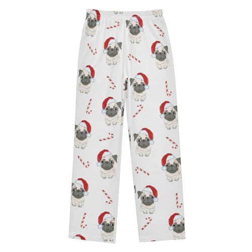 Boys' Pants Animal Christmas Pugs Puppies Dog Long Bottoms Jogger Pants Elastic Waist Trousers with Pockets S-XL