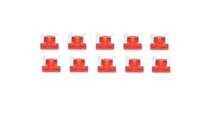PBROS 10 Pieces 10 Amp Car & Bike Low Profile Micro Mini Blade Fuse Small Fuses (10 Amp)