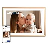 ARZOPA D10 Metal Digital Picture Frame Free Cloud Storage No Subscription 10.1' HD Anti-Glare Touchscreen Load Photos & Videos from Phone Ideal for Thoughtful Gifting Exquisite - Champagne Gold
