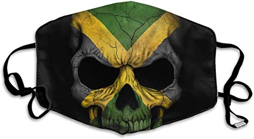 Preisvergleich Produktbild air kong Mundmasken, Anti-Staub-Gesichtsmaske Glatte und hautfreundliche Masken, atmungsaktive Atemschutzmaske Jamaica Skull Flag Black