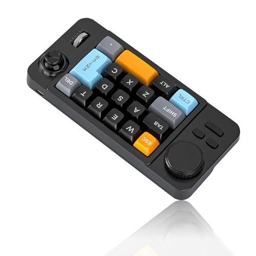 Lazmin112 Clavier Programmable Macro, Clavier Mécanique À Une Main, RGB, Remplaçable À Chaud, 19 Touches, Molette, Commande Joystick, Câble Type C, pour Le Travail Et Les Jeux