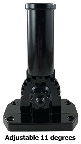 Green Grove Products Adjustable Flag Pole Bracket Heavy Duty Aluminum All Weather Flag Display Holder (Black) #TOP4
