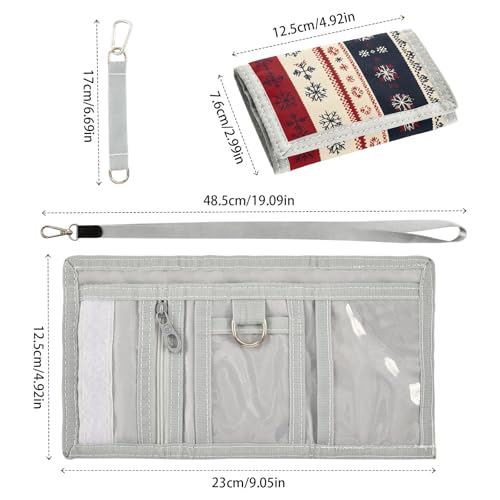 ALAZA Kids Wallets for Boys Girls Toddler Trifold Wallet Children Small Snowflake Nordic with Zipper Coin Pocket3